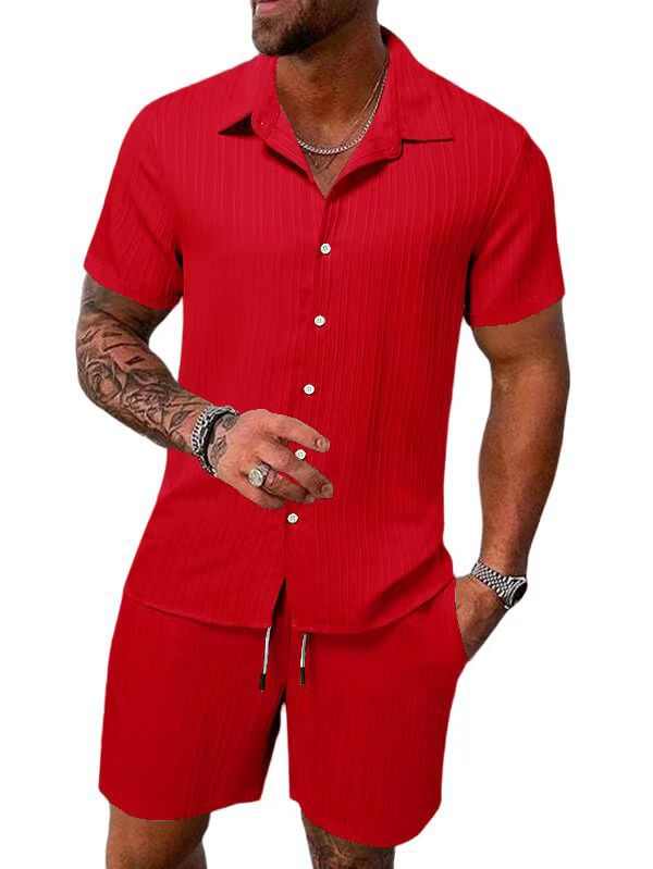 Conjunto de camisa y shorts casual de verano para hombre