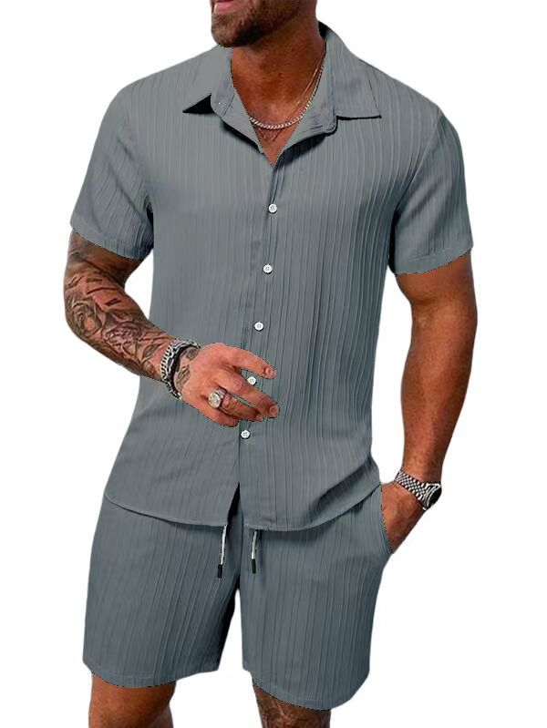 Conjunto de camisa y shorts casual de verano para hombre
