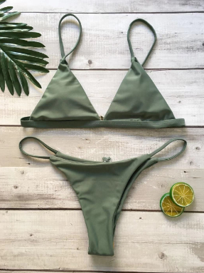 Bikini de triángulo de color liso