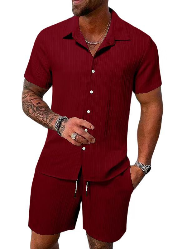 Conjunto de camisa y shorts casual de verano para hombre