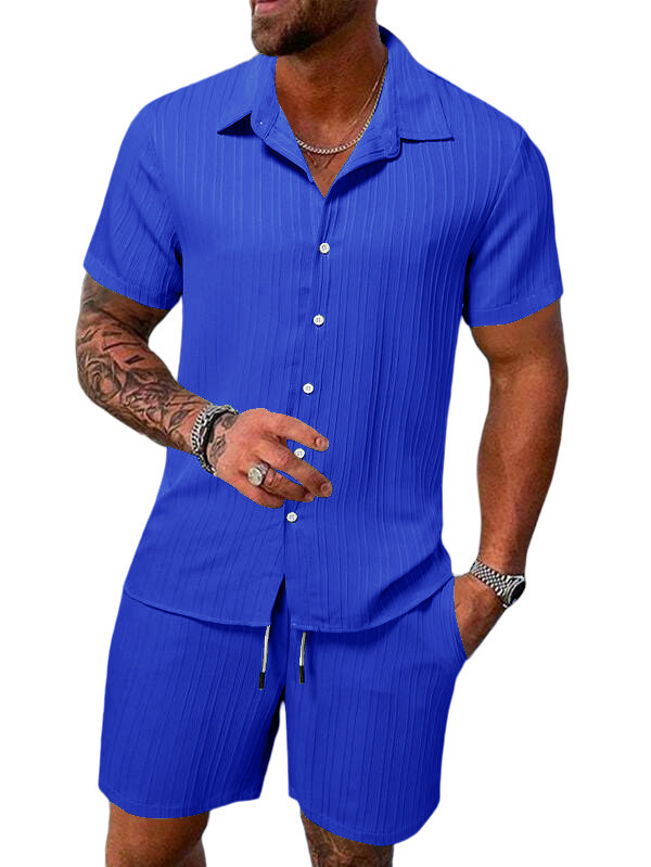Conjunto de camisa y shorts casual de verano para hombre