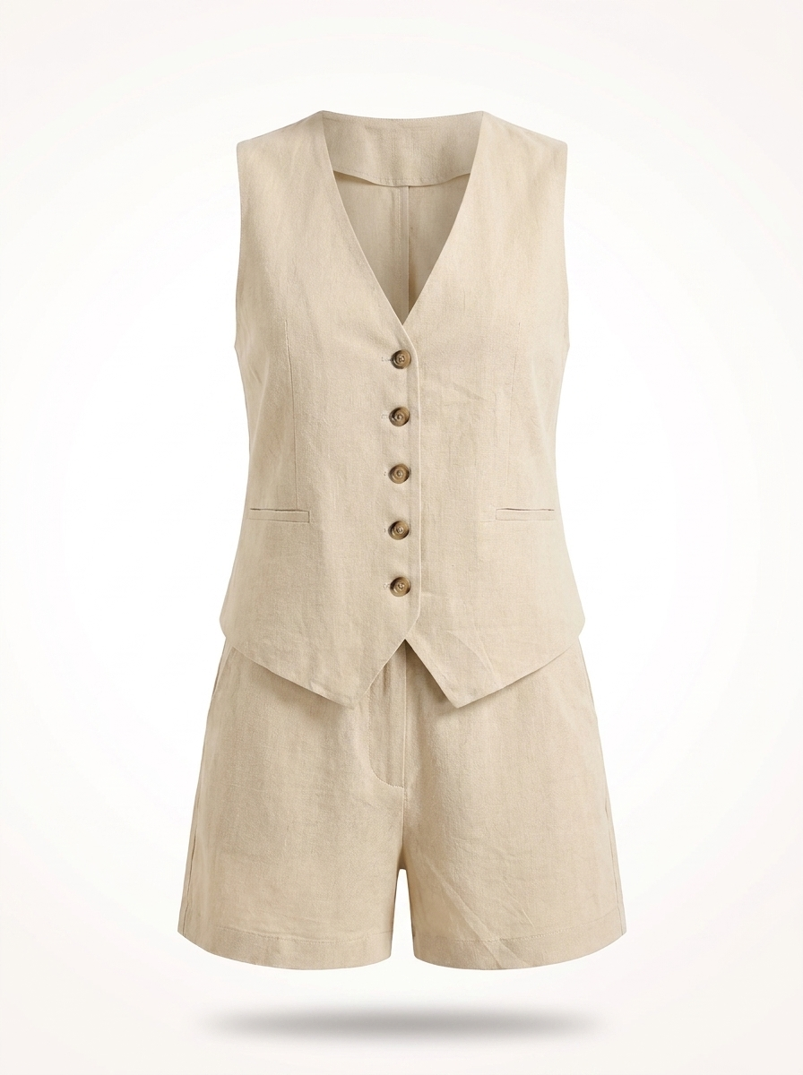 Women´s Summer Vest Suit Set with Shorts