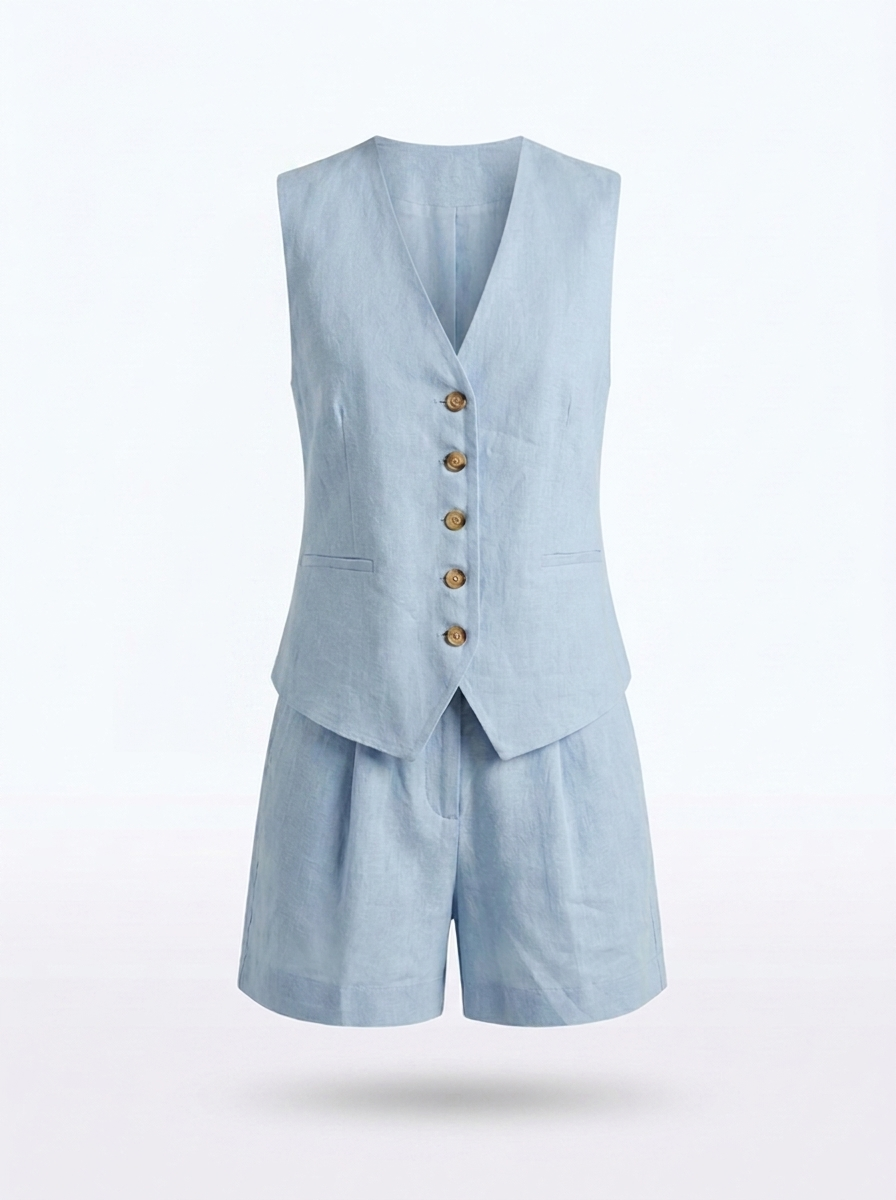 Women´s Summer Vest Suit Set with Shorts