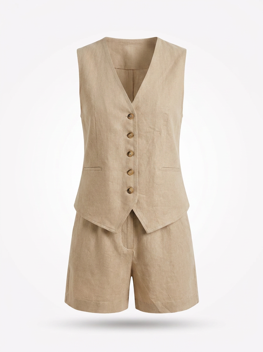 Women´s Summer Vest Suit Set with Shorts