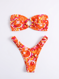 Women's Printed Pleated Bikini