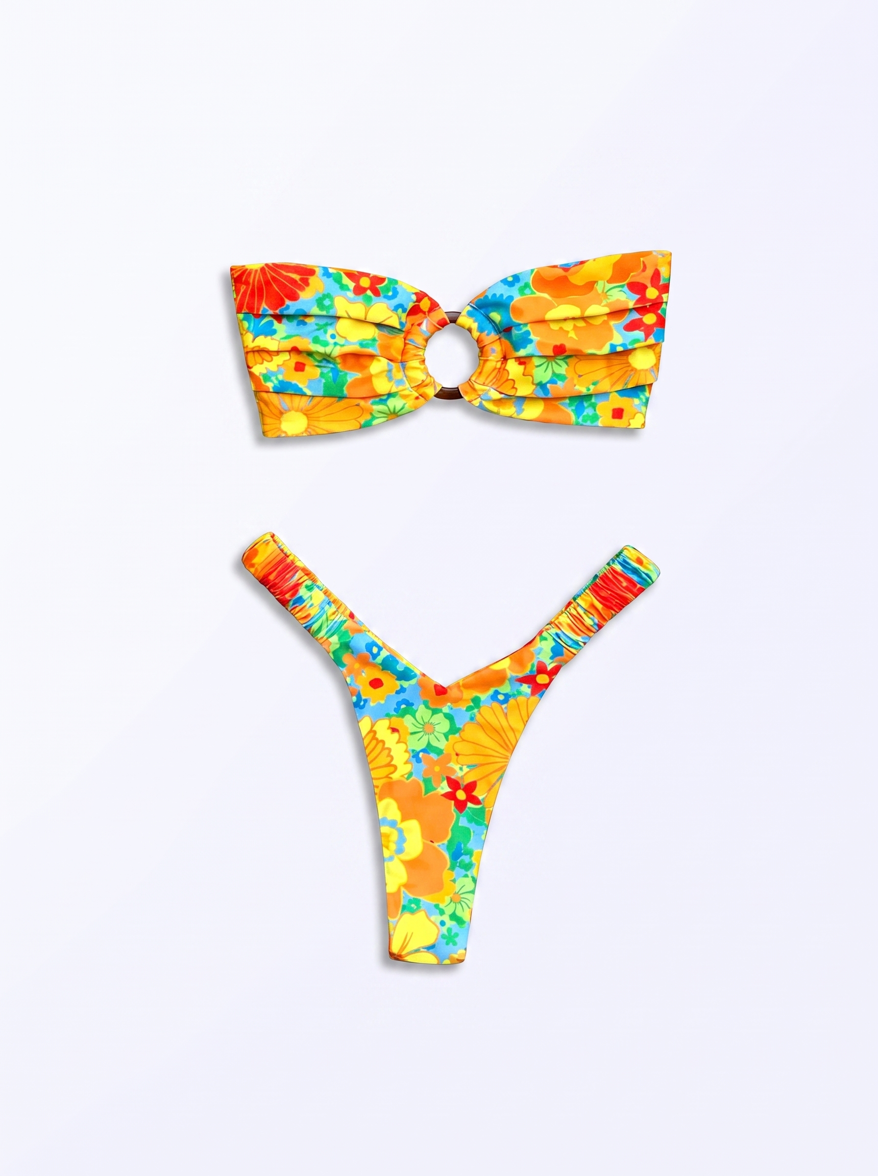 Women's Printed Pleated Bikini