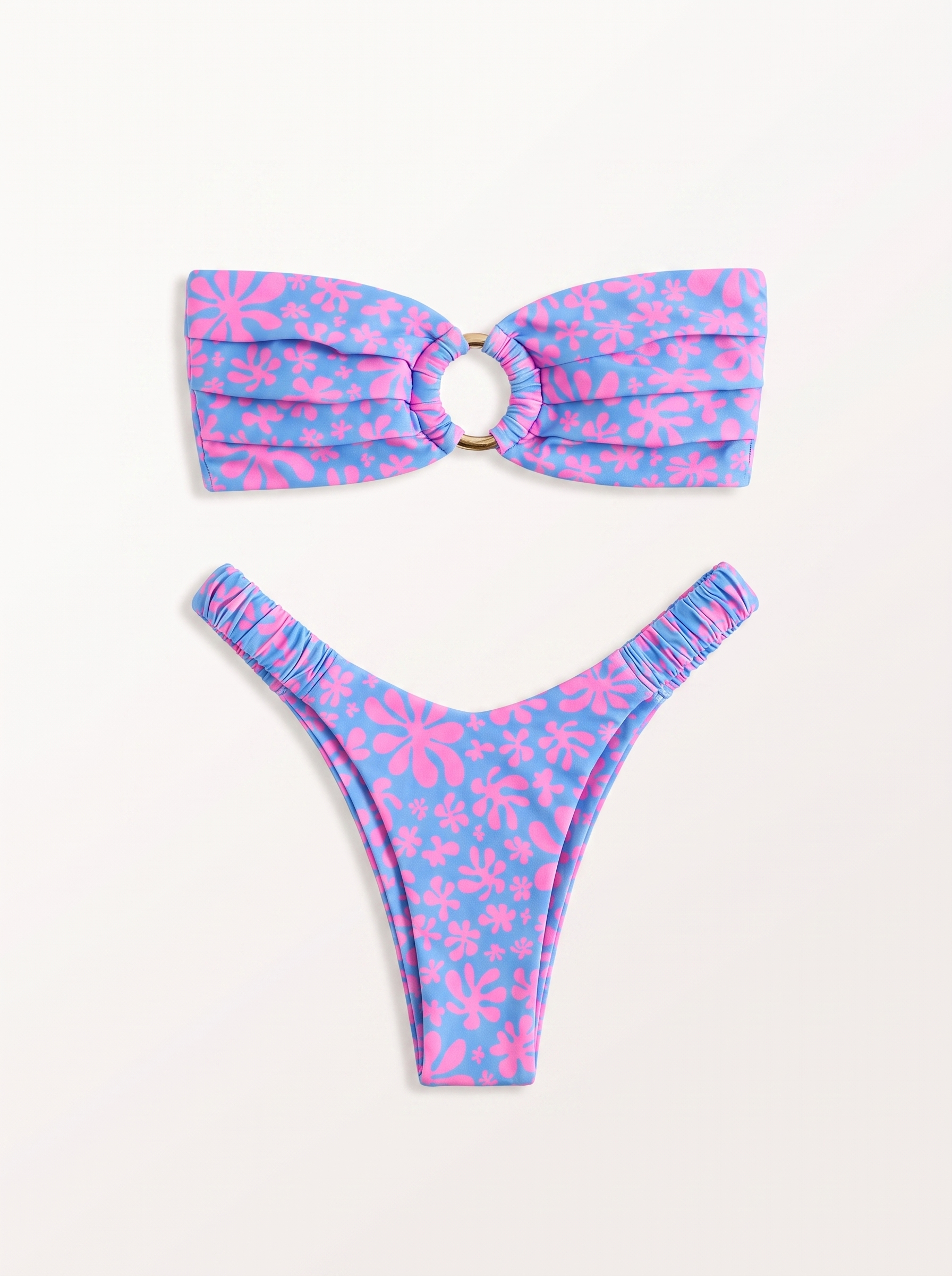 Women's Printed Pleated Bikini