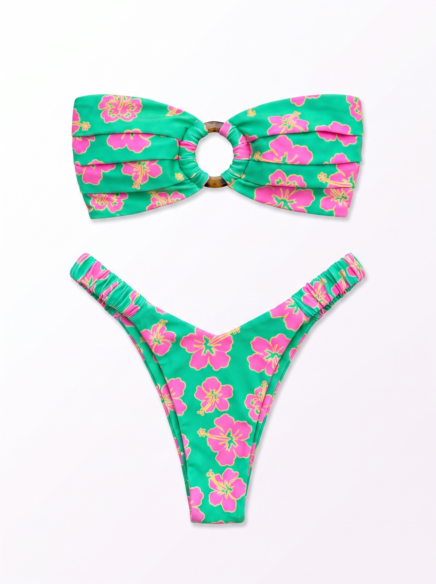 Women's Printed Pleated Bikini