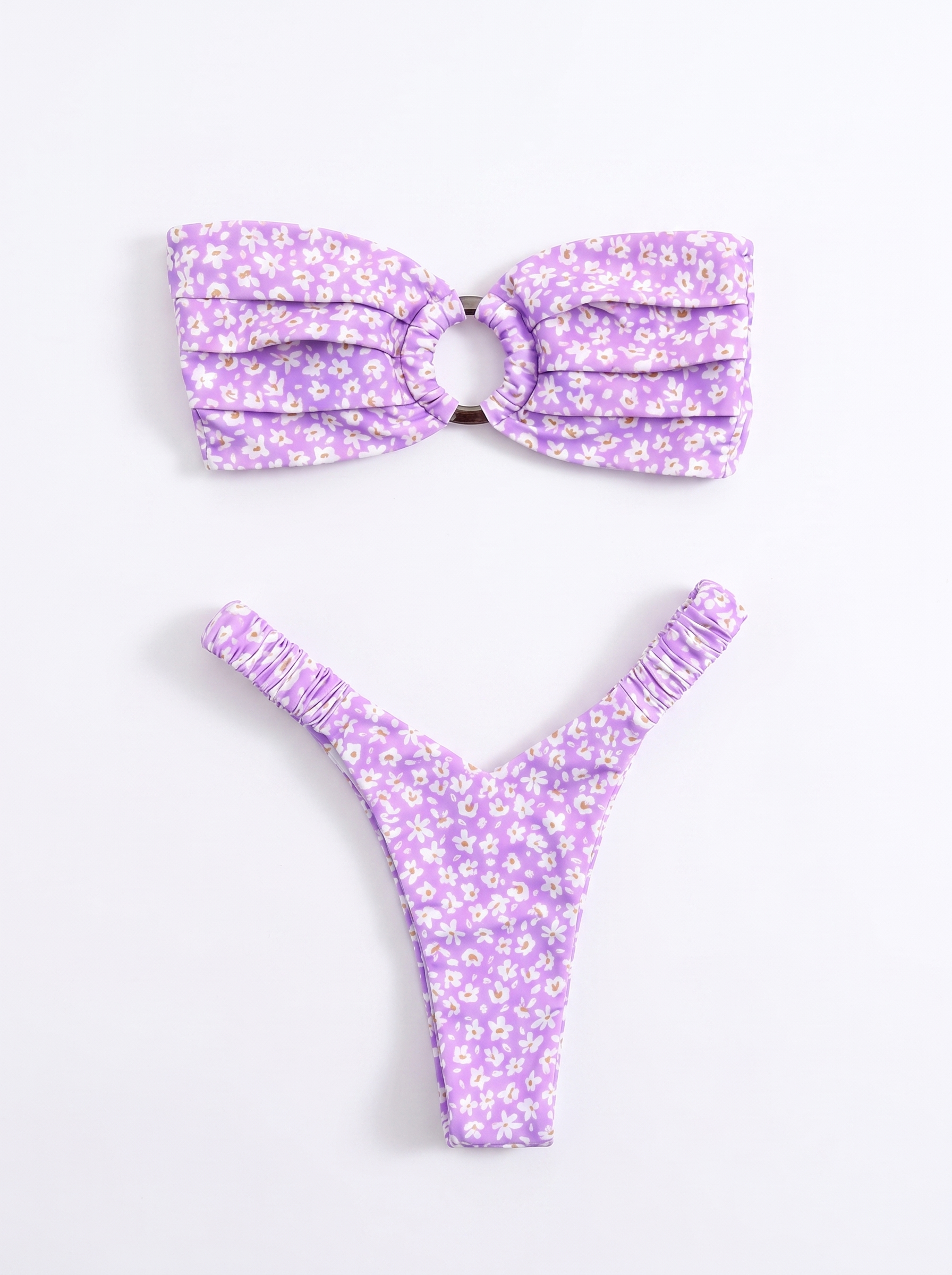 Women's Printed Pleated Bikini