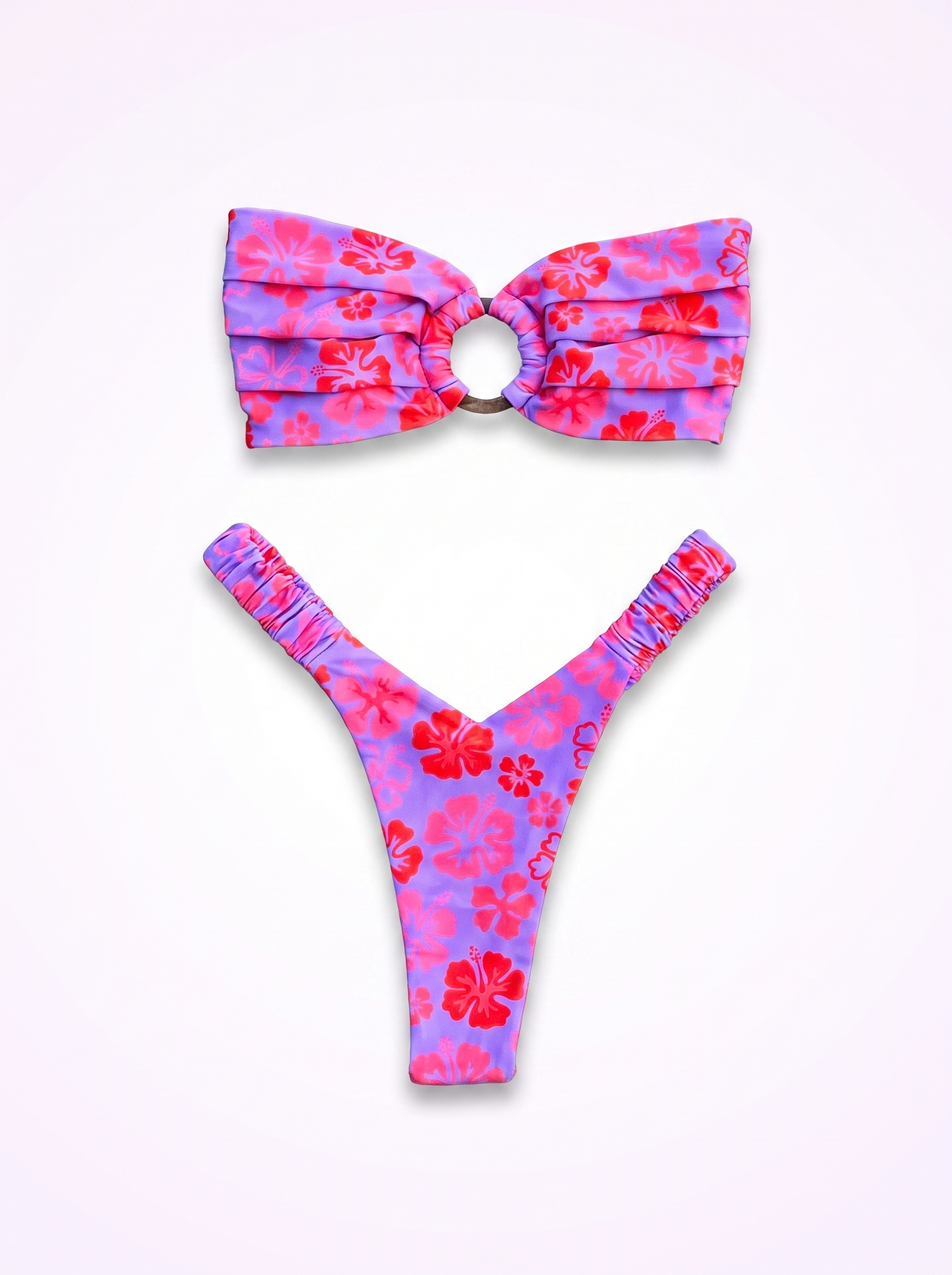 Women's Printed Pleated Bikini
